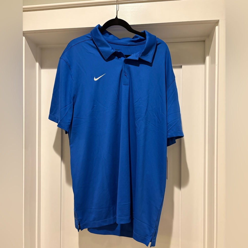 Brand new. Nike Men's Blue Dri-FIT Polo Shirt size XXL